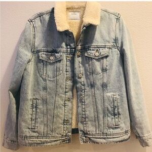 Sherpa lined boyfriend Denim Jean jacket